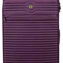 It Luggage Circulator 32" Softside Checked 8 Wheel Expandable Spinner, Italian Plum