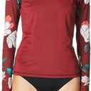 Kanu Surf Women's Keri Long-Sleeve UPF 50 Rashguard (Darren Maroon 
 Small
)