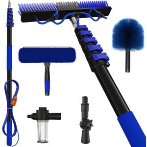 30Ft Reach Solar Panel Cleaning Brush Kit, Cobweb Duster, Squeegee for Roof, RV, Gutter, Boat, Deck