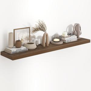 55 Inch Long Floating Shelves Walnut, 9.3" Deep Floating Shelf 1 Pack
Rustic Wood Floating Shelves Deep Bookshelf Large Display & Storage Shelves for Bathroom, Living Room, Kitchen, Bedroom
