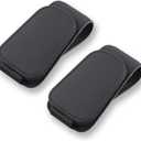 2Pcs Sunglass Holder for Car, Magnetic Leather Eyeglass Hanger Clip for Car Sun Visor, Sunglasses Holder and Ticket Card Clip for Car Visor Accessories (Black)