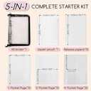 5-in-1 Sticker Organizer Book Reusable A5 Storage Binder with 220 Pockets,10 Release Papers, Zipper Album Sticker Collecting Display Keeper (Black)