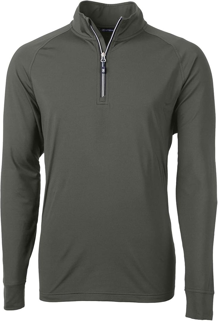 Cutter & Buck Adapt Eco Knit Stretch Recycled Mens Quarter Zip Pullover (Medium, Poplar)