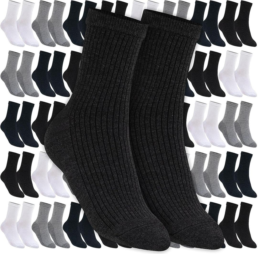 Winter Socks Bulk for Homeless Donations Moisture Wicking Crew Socks for Unisex Adult Men (Multicolor)