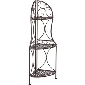 3 Tier Metal Corner Shelf Stand for Kitchen Free Standing Corner Shelf, Bakers Rack, Antique Bronze