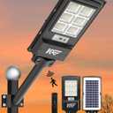 Large Solar Street Lights Outdoor, Solar Lights Outdoor Motion Sensor with Remote Control & Arm Pole, 6500K 300000LM IP65 Waterproof Dusk to Dawn Security Flood Lights LED Lamp for Commercial, Yard (1000W-2 Pack)