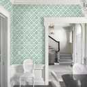 HeloHo Green Peel and Stick Wallpaper Floral Contact Paper Modern Self Adhesive Removable Boho Decorative Wallpaper for Cabinet Living Room Bathroom Decor Vinyl 17.3" X 118"