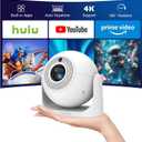 Mini Projector with WiFi and Bluetooth, Built-in Apps Portable Projector 4K Support, Auto Vertical Keystone & Auto Focus, 200 ANSI, 5W Speaker 180 Rotatable Smart Proyector for Movie Home Outdoor