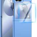 GooseBox for Samsung Galaxy Z Flip 6 Case with Screen Protection, Z Flip 6 Slim HD Clearly Case Ultra-Thin Anti-Scratch Shockproof Phone Case(Blue)