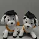 Zomiboo 2 Pcs PhD Graduation Gifts Autograph Stuffed Dog to Sign 12 Inches Signature Animal 2025 Congratulations Plush Dog with Cap and Sash Cute Graduation Gifts(Black)