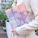 for M3/M2 iPad Air 11 inch 2025 2024 Case/iPad Air 5th & 4th Gen 2022 2020 Cover, Shockproof Tablet Case with Trifold Stand & Pencil Holder & Auto Sleep/Wake, Abstract Marble