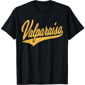 CITY OF VALPARAISO VALPO VARSITY SCRIPT SPORTS JERSEY T-Shirt (Small, Black)