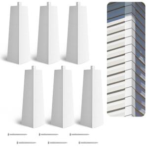 6 Pcs Aluminum Corners 8 Inch Outside Siding Corner Caps Smooth Siding Aluminum Corner Trim, Metal Nails Included for Mobile Home House ExteriorWhite