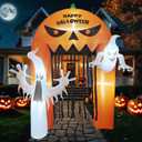 10FT Halloween Inflatables Ghost Archway: Halloween Decorations Outdoor Indoor, Blow Up Inflatable Scary Pumpkin with Built-in LED Lights for Yard Garden Lawn Party Home Decor