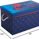 Marvel Spiderman Collapsible Toy Storage Bench and Ottoman, 14.5" H x 14.5" D x 25" L