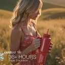 Coldest Tumbler with Handle and Straw, 100% Leak Proof Insulated Tumbler with Lid and Straw (3 Lids), Stainless Steel Tumblers for Women & Men, Cup Holder Friendly, 46 oz (Enchanted Rock)