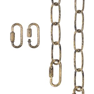 garini 6 Feet Aged Gold Light Fixture Chain, Adjustable Metal Pendant Chandelier Chain Extension with Detachable Link, Maximum Load is 66 Pounds