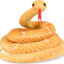Snake Plush, Stuffed Snake Animal, 71 in Large Toy Snakes for Kids, Giant Stuffed Animals Snake, Lifelike Plush Snake for Birthday Present Party Prank Prop (Yellow)