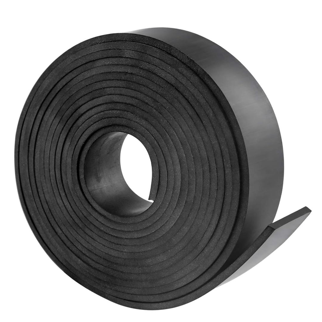 DGSL Neoprene Rubber Strips 1" W x 1/8" T x 10' L, Solid Rubber Sheets, Rolls & Strips Use for Gaskets DIY Material, Pads, Crafts, Weather Stripping, Flooring, Black (No Adhesive)