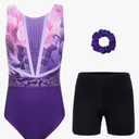 Gymnastics Leotards for Girls, Adult, Child With Shorts Activewear 11-12Y