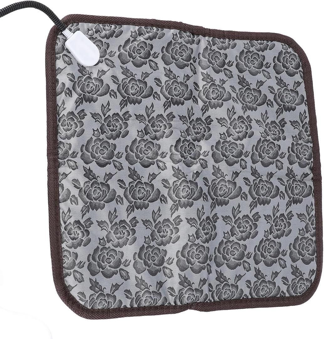 Electric Pet Heating Pad, Water Resistant, Tear Proof Dog Cat Warming Mat with 3 Adjustable Temperature, 17.7 x 17.7in, 20W, PU Cloth Pet Warmer Blanket for Comfort and (US Plug
