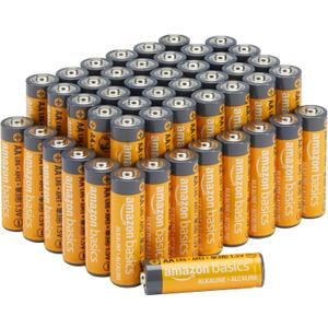 Amazon Basics 48-Pack AA Alkaline High-Performance Batteries, 1.5 Volt, 10-Year Shelf Life (48 Count (Pack of 1))