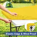 homing Rectangle Table Cloth Cover, Water-Resistant Polyester Elastic Fitted Tablecloth, Fits for 6 Foot Folding Tables, Washable Table Protector for Picnic, Camping, Outdoor (Yellow, 30" x 72")