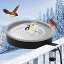 2 in 1 Heated Bird Bath for Outdoors for Winter,100W Bird Bath Heater with Thermostatically Controlled，Heated Bird Bath for Deck Railing for All Seasons Outdoor Garden Yard Patio Lawn(Grey)