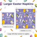 ibohr 50Pcs Easter Napkins, Cute Cocktail Napkins with Eggs & Carrots, 6.5 Inch Disposable Paper Napkins for Easter Party Supplies, Spring Table Decor