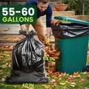 50 Count 55-60 Gallon Trash Bags, Large Garbage Bags Sturdy & Tear-Resistant Commercial Can Liners 55 Gallon, Large Black Trash Bags for Commercial, Lawn and Leaf Bags (50 Count)