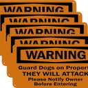 Warning - Guard Dogs on Property No Trespassing Sign, Beware of Dogs Signs,Please Notify Owner Before Entering Sign 5x10-5 Pcs Inch