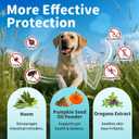 Flea & Tick Drops for Dogs  Natural Prevention with Neem, Oregano & Pumpkin Seed Oil  Liquid Supplement, Beef Flavor, 2 FL Oz, Long-Lasting Protection for All Breeds & Sizes