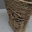 Reptile Hide Cave,Hollow Gecko Hide,Hanging Seagrass Fiber Bearded Dragon Hammock Swing Lizard Cage Climbing Toys with Suction Cups&Chains,Reptile Tank Decor with Simulation Plants-Triangle S (Triangle S:7.87*3.94*3.94", Brown)