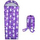 Kids Sleeping Bags - Camping Sleeping Bags with Carry Bag - Compact Sleeping Bag for Hiking, Backpacking 3 Season Warm & Cool Weather, Lightweight Waterproof Outdoor Travel for Boys Girls (Purple)