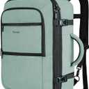 Vancropak Travel Bag, Large 40L Carry on Backpack Airline Approved Expandable Suitcase Daypack, Water Resistant Travel Backpack Overnight Lightweight Luggage Weekender Bag for Flight Men Women, Cyan (Green)