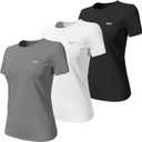 3-5 Pack Workout Shirts Women Running Quick Dry Crew Neck Gym Moisture Wicking T-Shirts Athletic Yoga Tee Top UPF 50+ S
