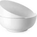 DOWAN Salad Bowls, Large Pho Bowls, 8" White Centerpiece Bowls for Nut, Pasta, Soup, Side Dishes, Ramen, Fruit, Kitchen Decor, Microwave & Dishwasher Safe, 56 Ounce, 2 Pcs