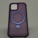 Magnetic for iPhone 13 Case with Ring Stand, [10 FT Drop Protection] [Velvety Touch] Slim Translucent Matte Back Shockproof Phone Case for iPhone 13 6.1'', Dark Purple