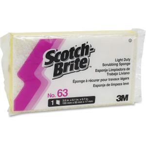 Scotch-Brite, MMM08251, Light-Duty Scrub Sponge, 20 / Carton, Yellow,White (0.7" x 6.1" x 3.6")