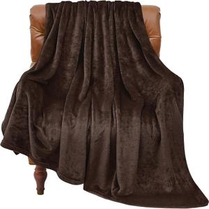 BEDELITE Fleece Blanket Brown Throw Blankets for Couch & Bed, Luxury Plush Cozy Fuzzy Blanket 50" x 60", Super Soft Warm Lightweight Throw Blanket for Travel Camping