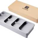 Expandable Kitchen Drawer Organizer, Adjustable Cutlery Trays and Utensil Holder, Kitchen Drawer Dividers Storage for Silverware, Flatware, Knives, Spoons, Gray