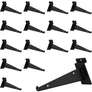 6 Inch Slatwall Shelf Bracket, Slatwall Accessories, Heavy Duty Slat Wall Shelf Bracket with Lip for Garage and Retail Display(16PC )