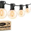 60FT Outdoor String Lights Waterproof, Bright 2700K LED Patio Lights String with 30+1 G40 Shatterproof Globe Bulbs, Connectable Edison String Lights for Outside, Garden, Balcony, Porch