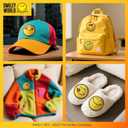 WILDREEDS 9PCS Smiley Face Iron on Patch, Officially Licensed SmileyWorld, Chenille Cute Smile Face Patch for Jackets, Hats, Backpacks, Jeans(Style 2)
