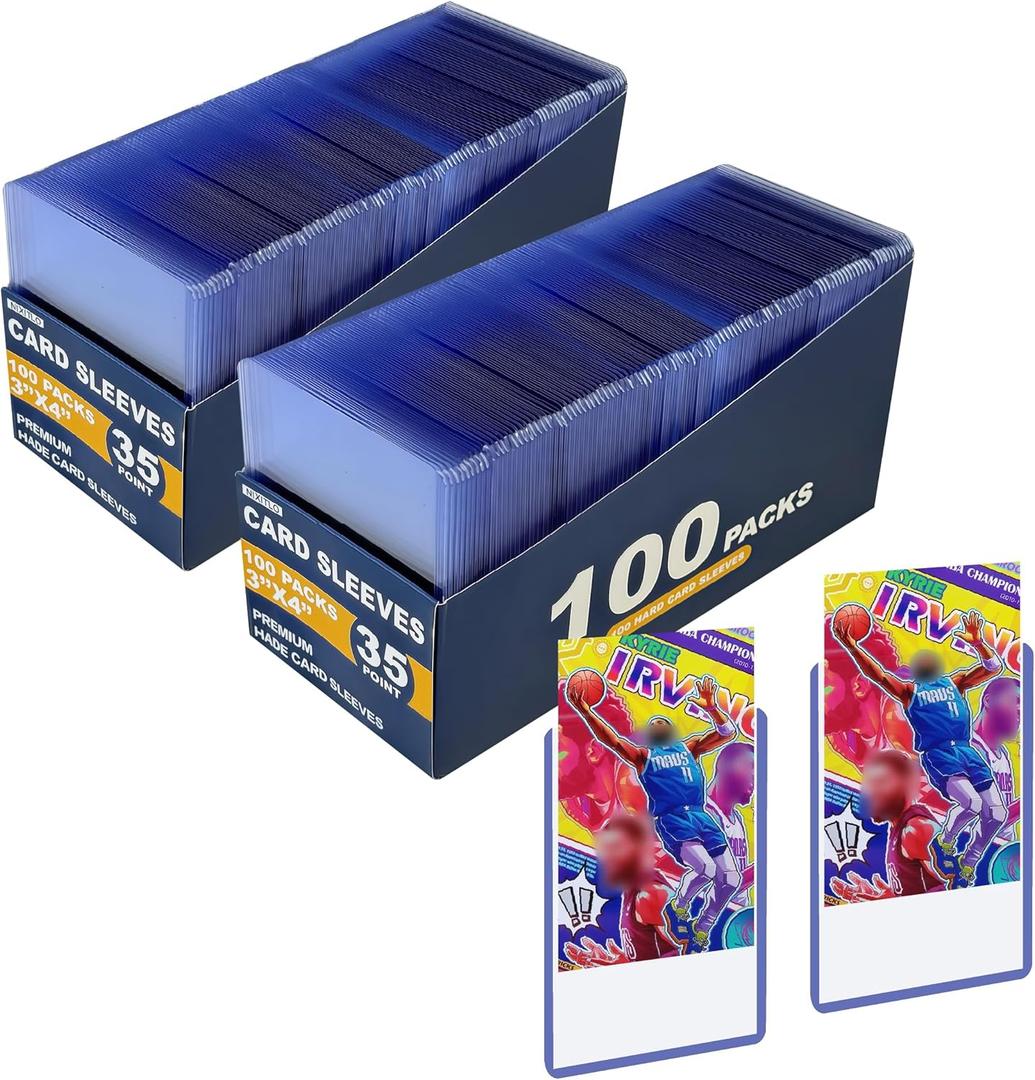 200 Hard Card Sleeves Card Toploaders for Protection for Baseball Football Premium Top Loaders for Cards, Ensuring Safety (200 Hard Sleeves)