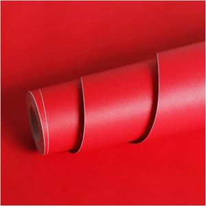 Livelynine Red Contact Paper Peel and Stick Roll Self Adhesive Vinyl Wrap Removable Wallpaper Waterproof Countertops Shelf Liners Cabinets Old Furniture Crafts Wall Paper Decorations 15.8x78.8'