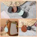5PCS Key Fob Holder PU Leather Key Fob Holder ID Card Keys Chain Protector Case Cover with Keys Carabiner Clip Keychain Rings Keeper for Token Tag Door Entry Access Control(Black Brown Blue)