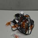 PASUTO Flickering Flame String Lights Orange Halloween Lights with 10 Pack C7 Orange Flickering Light Bulbs, 12.8Ft Flame String Lights for Fall Decor Halloween Decorations for Home Party Yard Porch