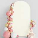 Wokceer 7.2FT Wedding Arch Backdrop Cover Spandex Fitted Ivory Arch Covers Round Top Chiara Arches Backdrop Cover for Birthday Party Ceremony Banquet Decoration