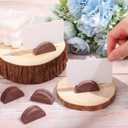 Colingmill 24 Pcs Wooden Table Number Stands Indoor Lightweight Wedding Table Name Holder Semicircular Design Place Card Holders Office Tag Photo Menu Clips Banquet Birthday Party Restaurant